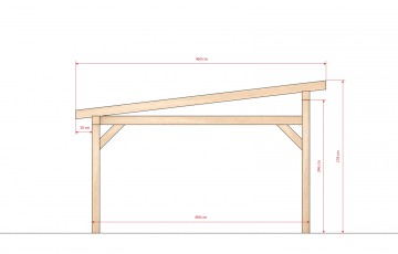 Dřevěná zahradní pergola 4x6m z KVH hranolů