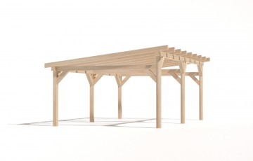 Dřevěná zahradní pergola 4x7m z KVH hranolů