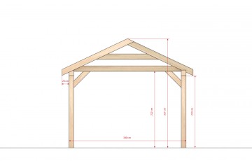 Dřevěná zahradní pergola 3,5x5,5m smrkové hoblované řezivo