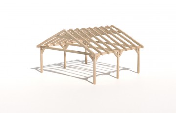 Dřevěná zahradní pergola 6x6m smrkové hoblované řezivo