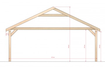 Dřevěná zahradní pergola 6x6m smrkové hoblované řezivo