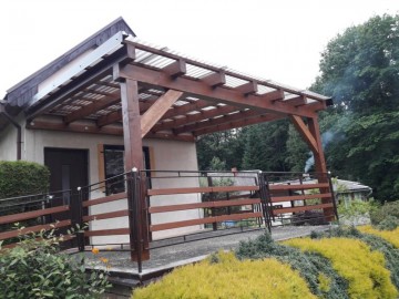 Dřevěná zahradní pergola 4x4m z KVH hranolů