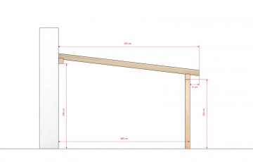 Dřevěná zahradní pergola 4x4m z KVH hranolů