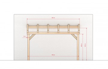 Dřevěná zahradní pergola 4x4m z KVH hranolů