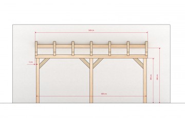 Dřevěná zahradní pergola 4x4m z KVH hranolů