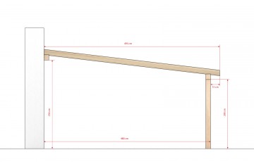 Dřevěná zahradní pergola 5x6m z KVH hranolů