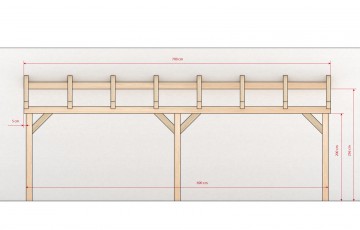 Dřevěná zahradní pergola 5x7m z KVH hranolů