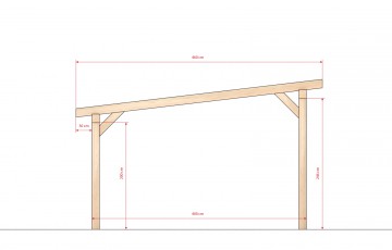 Dřevěná zahradní pergola 4x4m smrkové hoblované řezivo