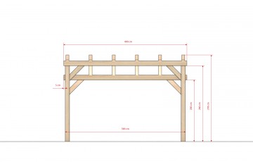 Dřevěná zahradní pergola 4x4m smrkové hoblované řezivo