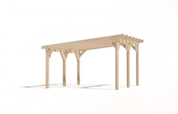 Dřevěná zahradní pergola 4x5m smrkové hoblované řezivo