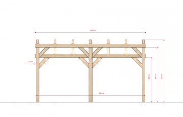 Dřevěná zahradní pergola 4x5m z KVH hranolů