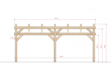 Dřevěná zahradní pergola 4x6m z KVH hranolů